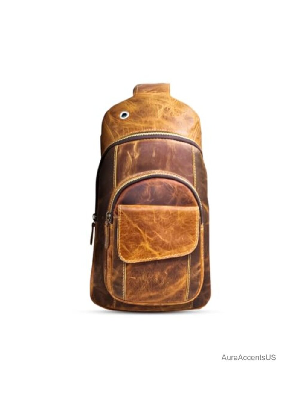 Handmade Leather Crossbody Sling Bag Unisex Adjustable Strap Travel